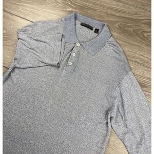 Cullen Men's Short Sleeve‎ 100% Silk Collared Golf Polo Blue Size Medium